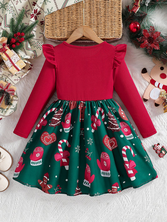 Girls Christmas Dress 2025 Floral Sleeveless Dress - Korean Style Princess Party Gown