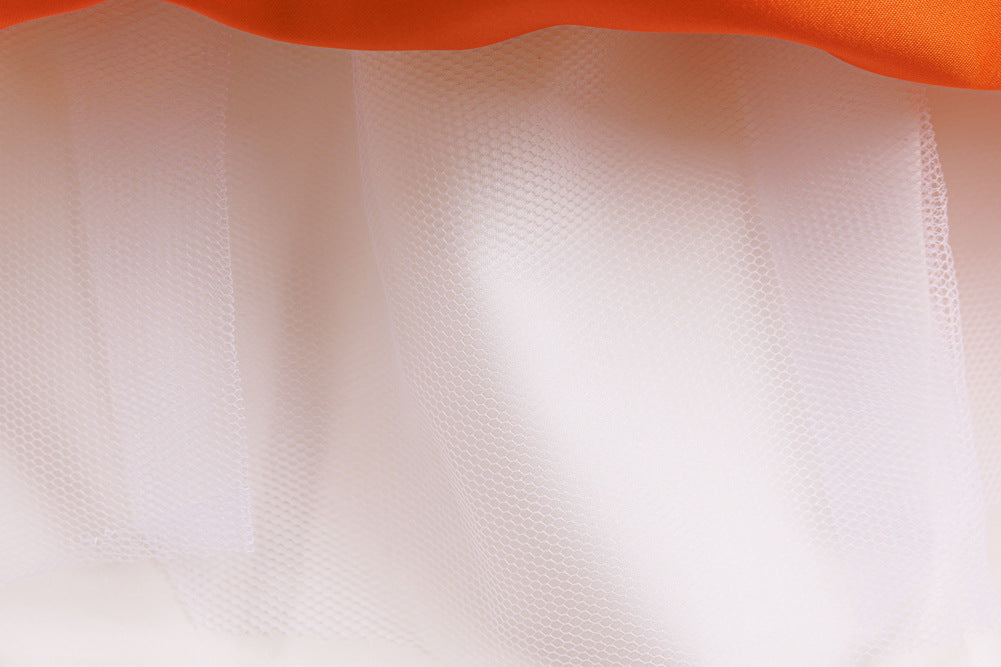 Girls Halloween Christmas Tutu Dress - Princess Party Gown with Hat & Pumpkin Bag Set