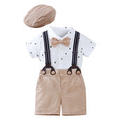 Baby Boy First Birthday Outfit - British Style 2-Piece Cotton Linen Suit for Christening, Baptism, Photo Shoot (1-3 Years)