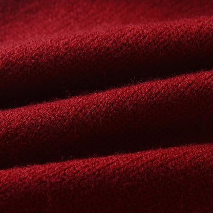 Baby Christmas Tree Overalls - Wine Red Knit Baby Jumpsuit with Double Buckle Warm Romper