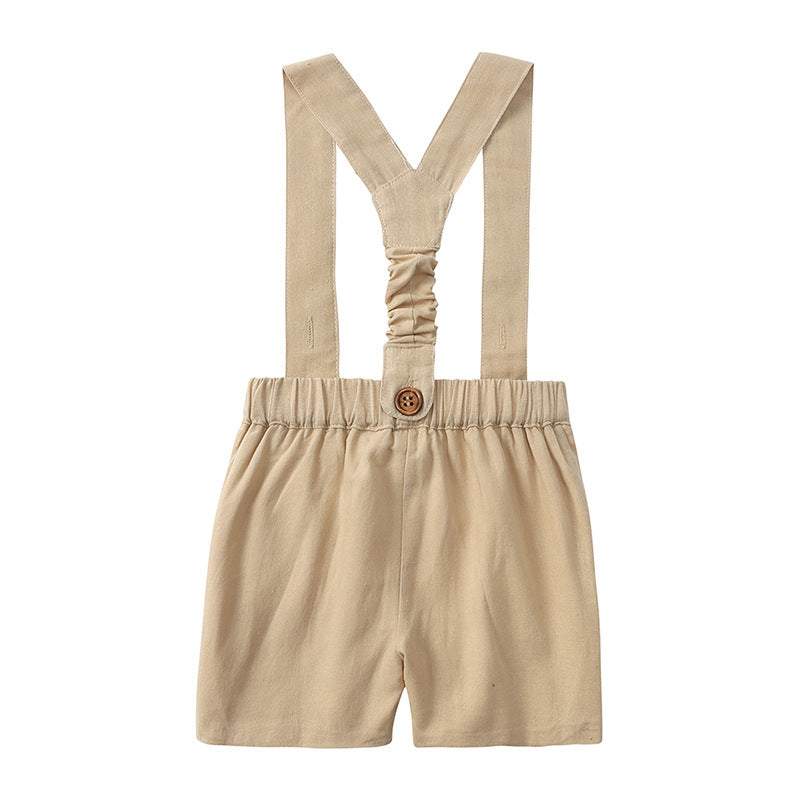 Baby Boy First Birthday Outfit - British Style 2-Piece Cotton Linen Suit for Christening, Baptism, Photo Shoot (1-3 Years)