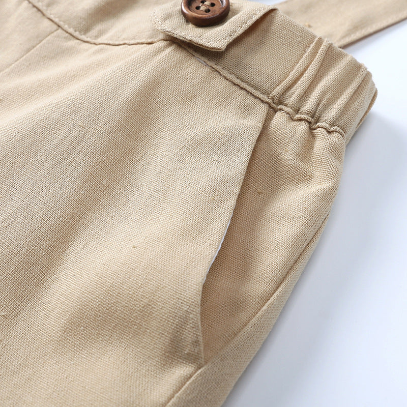 Baby Boy First Birthday Outfit - British Style 2-Piece Cotton Linen Suit for Christening, Baptism, Photo Shoot (1-3 Years)