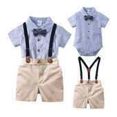 Baby Boy First Birthday Outfit - British Style 2-Piece Cotton Linen Suit for Christening, Baptism, Photo Shoot (1-3 Years)