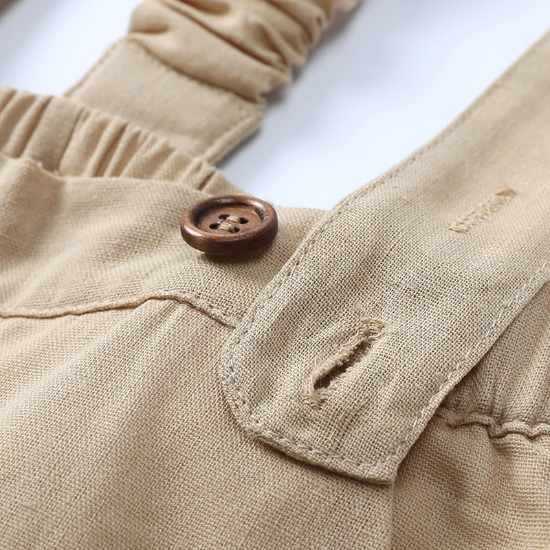 Baby Boy First Birthday Outfit - British Style 2-Piece Cotton Linen Suit for Christening, Baptism, Photo Shoot (1-3 Years)