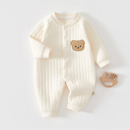 Baby Winter Clothes Pure Cotton Thickened Romper - Warm Padded Jumpsuit for Newborn Boys & Girls