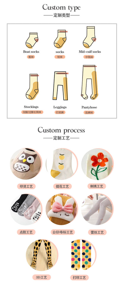 ins Children's Spanish Style Socks Autumn Winter New Large Bow Knitted Baby Socks Pure Color Mid-Calf Socks