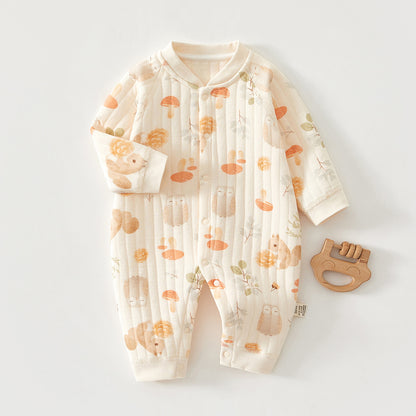 Baby Winter Clothes Pure Cotton Thickened Romper - Warm Padded Jumpsuit for Newborn Boys & Girls