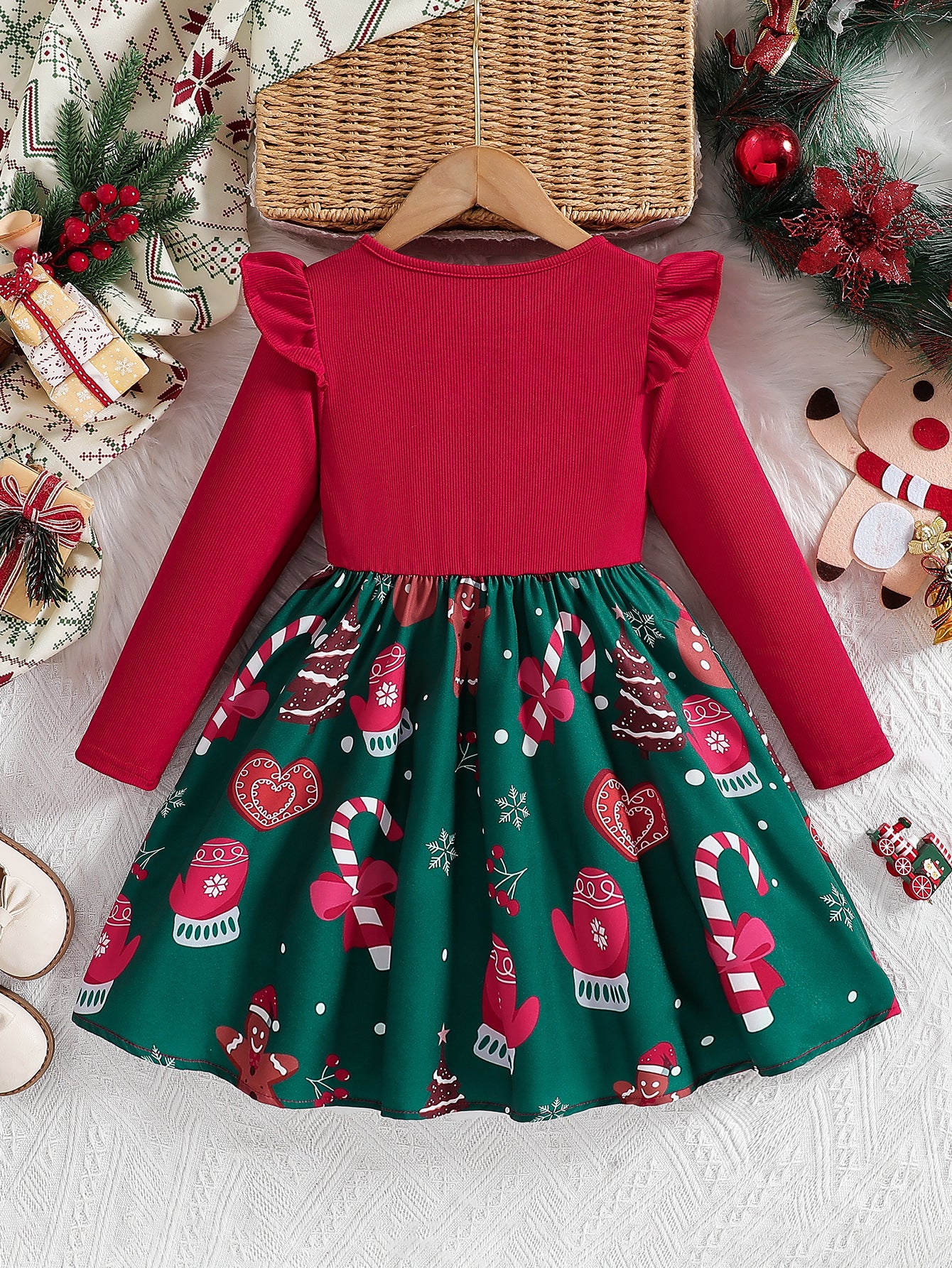 Girls Christmas Dress 2025 Floral Sleeveless Dress - Korean Style Princess Party Gown