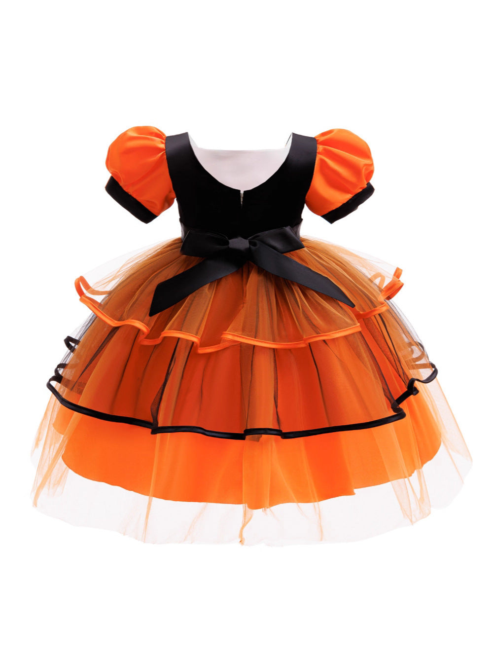 Girls Halloween Christmas Tutu Dress - Princess Party Gown with Hat & Pumpkin Bag Set