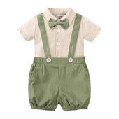 Baby Boy First Birthday Outfit - British Style 2-Piece Cotton Linen Suit for Christening, Baptism, Photo Shoot (1-3 Years)