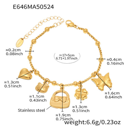 OMAIKA 5A Zircon Multi-element DIY Bracelet fashion European and American Anklet Stainless Steel Furnace Vacuum Electroplating Jewelry