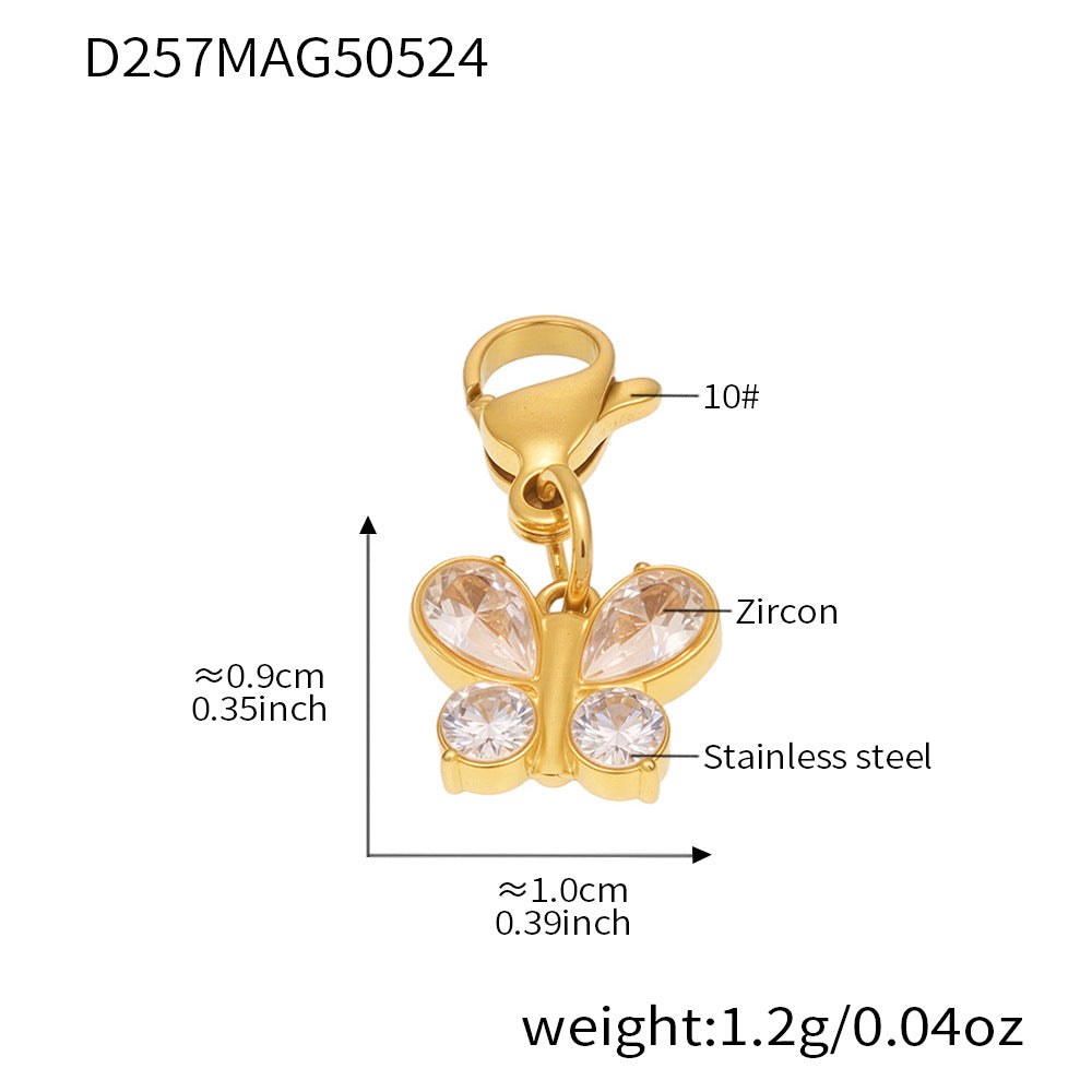 OMAIKA 5A Zircon Multi-element DIY Bracelet fashion European and American Anklet Stainless Steel Furnace Vacuum Electroplating Jewelry
