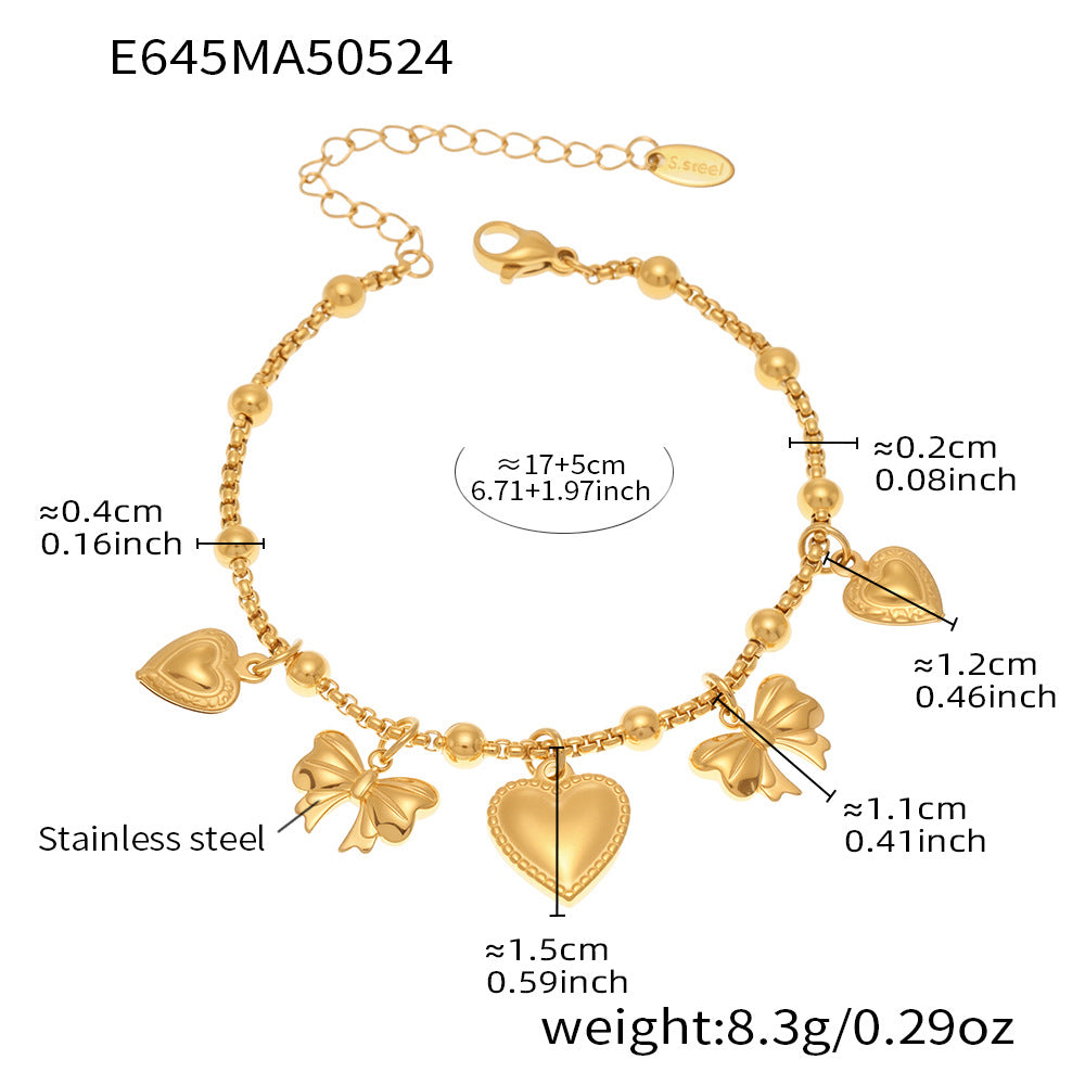 OMAIKA 5A Zircon Multi-element DIY Bracelet fashion European and American Anklet Stainless Steel Furnace Vacuum Electroplating Jewelry