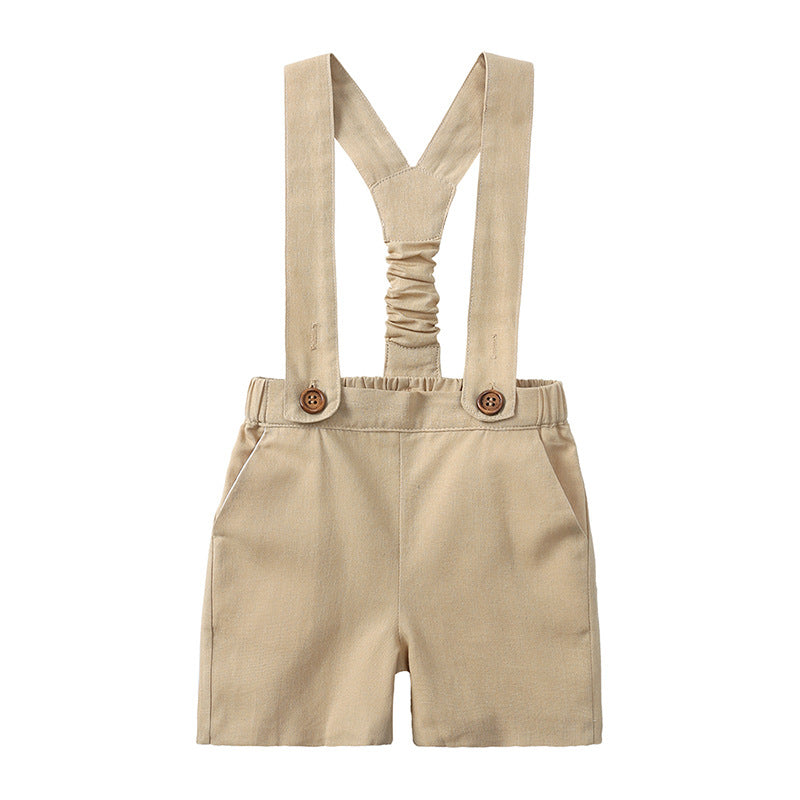 Baby Boy First Birthday Outfit - British Style 2-Piece Cotton Linen Suit for Christening, Baptism, Photo Shoot (1-3 Years)