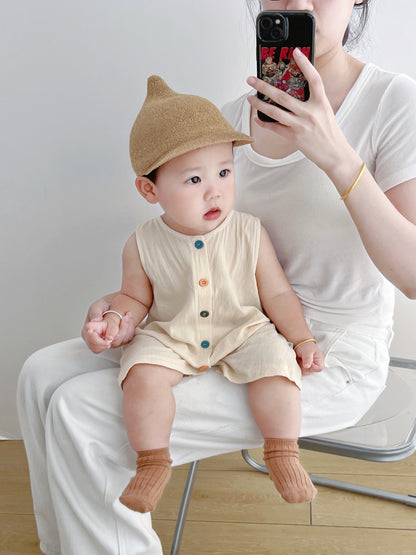 Organic Cotton Baby Romper - Breathable Sleeveless Jumpsuit for Boys & Girls | Soft Summer Outfit (0-24 Months)
