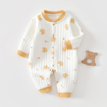 Baby Winter Clothes Pure Cotton Thickened Romper - Warm Padded Jumpsuit for Newborn Boys & Girls