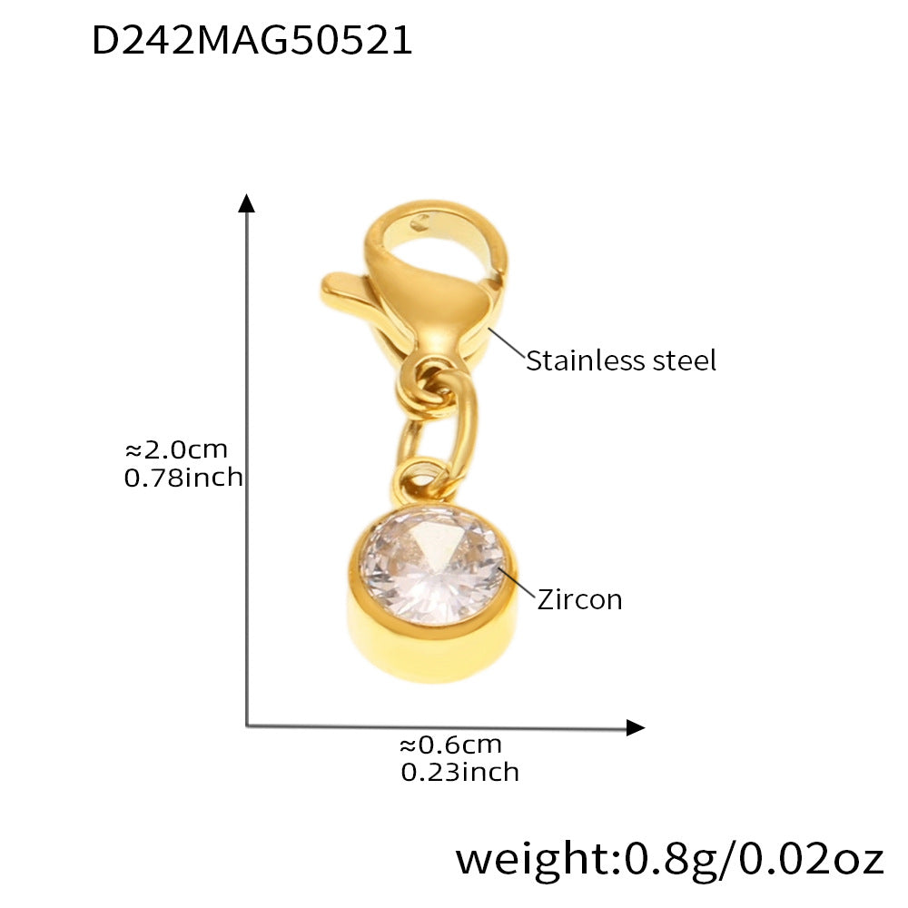 OMAIKA 5A Zircon Multi-element DIY Bracelet fashion European and American Anklet Stainless Steel Furnace Vacuum Electroplating Jewelry