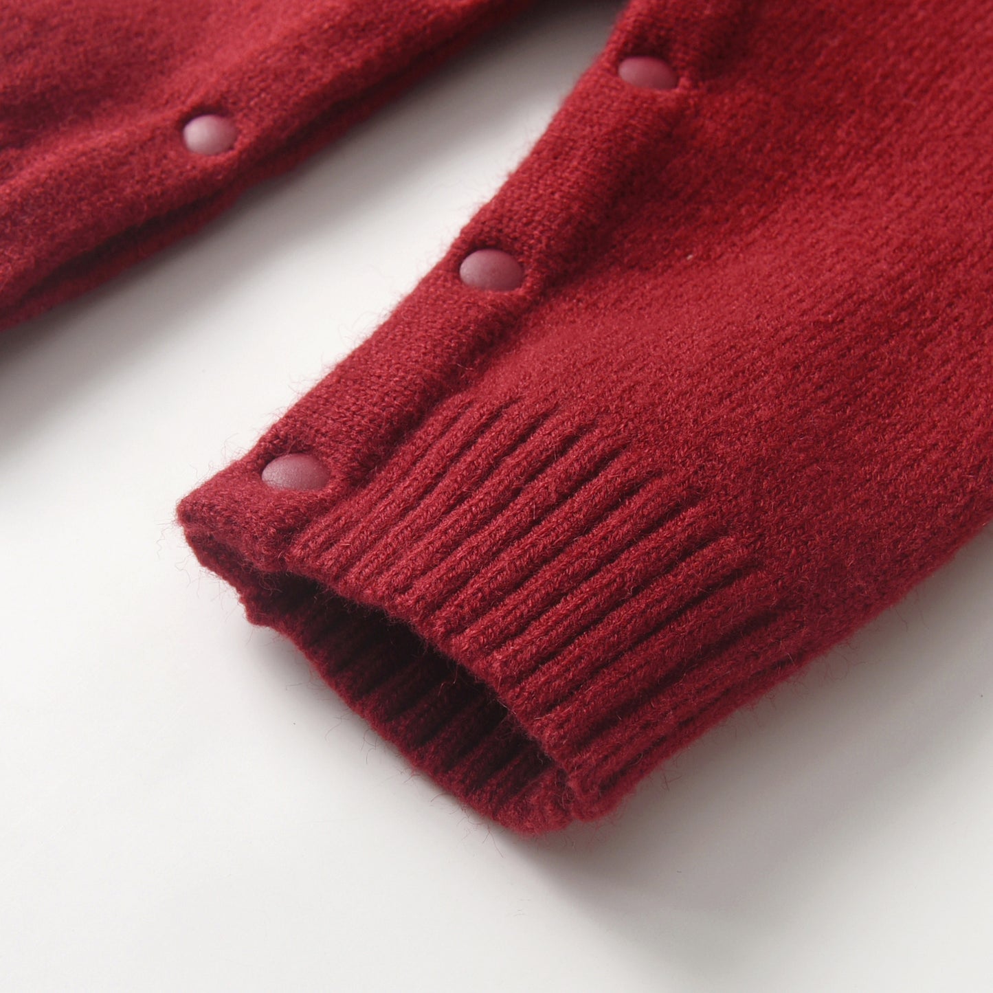 Baby Christmas Tree Overalls - Wine Red Knit Baby Jumpsuit with Double Buckle Warm Romper