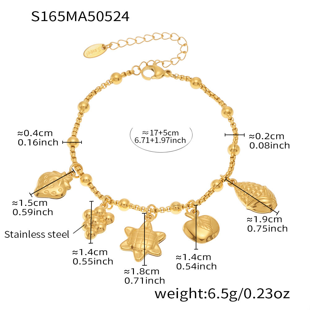 OMAIKA 5A Zircon Multi-element DIY Bracelet fashion European and American Anklet Stainless Steel Furnace Vacuum Electroplating Jewelry