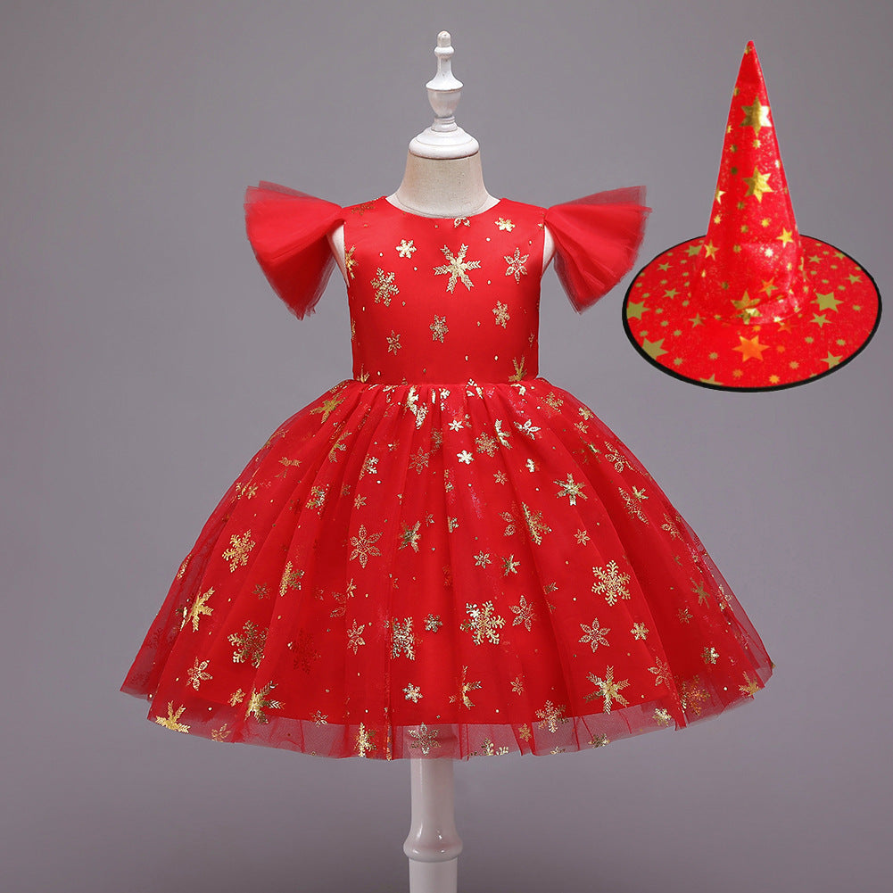 Girls Halloween Christmas Party Dress - Princess Gown Costume for Special Occasions