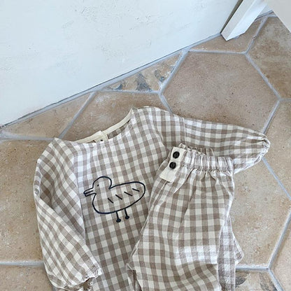 Organic Cotton Linen Baby Set - Breathable 2-Piece Outfit for Babies & Toddlers 6M-3Y, Casual Everyday Spring Summer Clothes