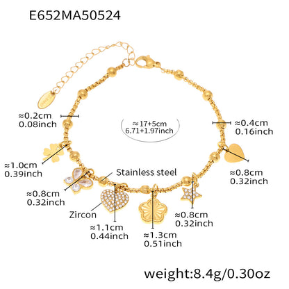 OMAIKA 5A Zircon Multi-element DIY Bracelet fashion European and American Anklet Stainless Steel Furnace Vacuum Electroplating Jewelry