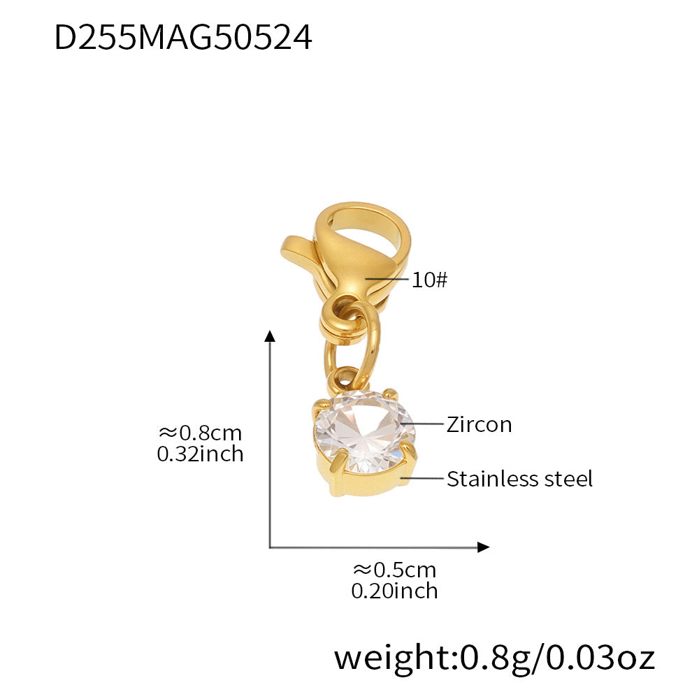 OMAIKA 5A Zircon Multi-element DIY Bracelet fashion European and American Anklet Stainless Steel Furnace Vacuum Electroplating Jewelry