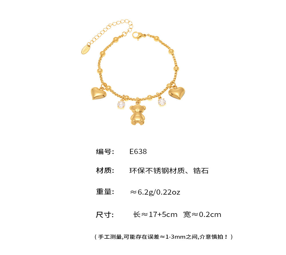 OMAIKA 5A Zircon Multi-element DIY Bracelet fashion European and American Anklet Stainless Steel Furnace Vacuum Electroplating Jewelry