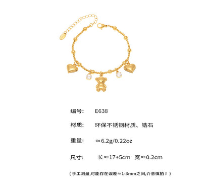 OMAIKA 5A Zircon Multi-element DIY Bracelet fashion European and American Anklet Stainless Steel Furnace Vacuum Electroplating Jewelry
