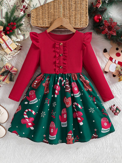 Girls Christmas Dress 2025 Floral Sleeveless Dress - Korean Style Princess Party Gown