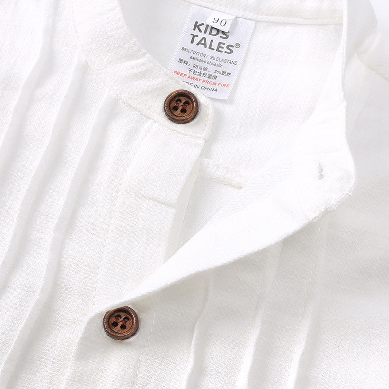Baby Boy First Birthday Outfit - British Style 2-Piece Cotton Linen Suit for Christening, Baptism, Photo Shoot (1-3 Years)