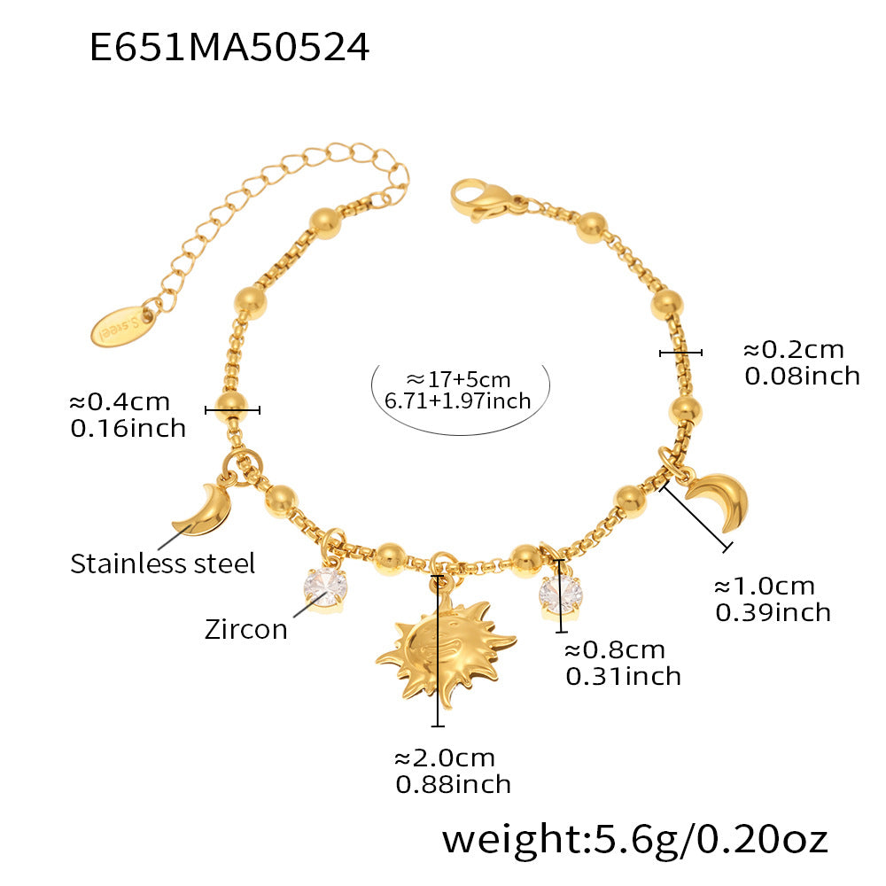 OMAIKA 5A Zircon Multi-element DIY Bracelet fashion European and American Anklet Stainless Steel Furnace Vacuum Electroplating Jewelry