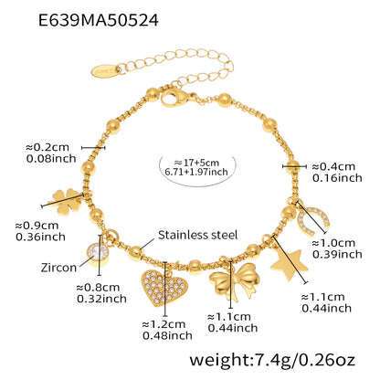 OMAIKA 5A Zircon Multi-element DIY Bracelet fashion European and American Anklet Stainless Steel Furnace Vacuum Electroplating Jewelry