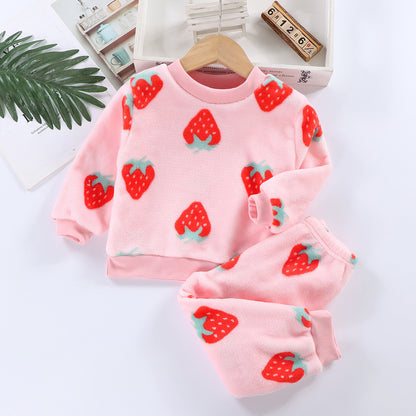 Kids Flannel Pajama Set - Cozy Thermal Lounge Wear for Boys & Girls | Winter Warm Fleece Sleepwear (2-10 Years)