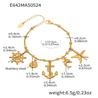OMAIKA 5A Zircon Multi-element DIY Bracelet fashion European and American Anklet Stainless Steel Furnace Vacuum Electroplating Jewelry