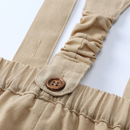 Baby Boy First Birthday Outfit - British Style 2-Piece Cotton Linen Suit for Christening, Baptism, Photo Shoot (1-3 Years)
