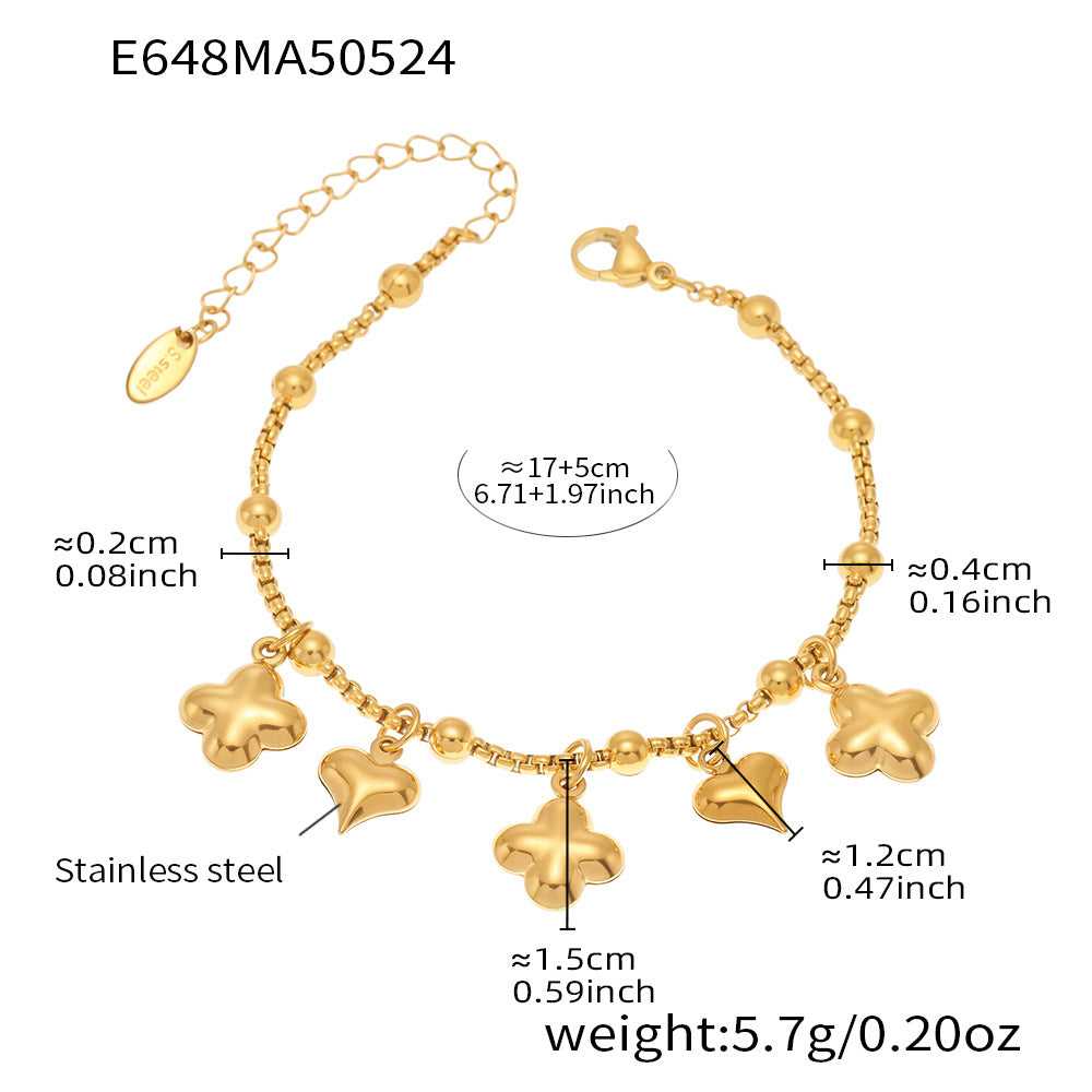 OMAIKA 5A Zircon Multi-element DIY Bracelet fashion European and American Anklet Stainless Steel Furnace Vacuum Electroplating Jewelry