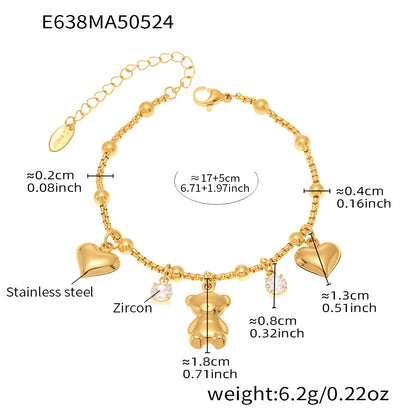 OMAIKA 5A Zircon Multi-element DIY Bracelet fashion European and American Anklet Stainless Steel Furnace Vacuum Electroplating Jewelry