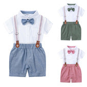 Baby Boy First Birthday Outfit - British Style 2-Piece Cotton Linen Suit for Christening, Baptism, Photo Shoot (1-3 Years)