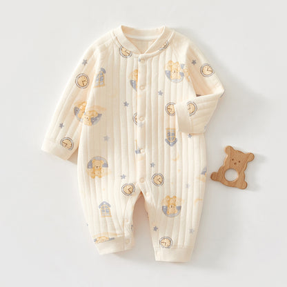 Baby Winter Clothes Pure Cotton Thickened Romper - Warm Padded Jumpsuit for Newborn Boys & Girls