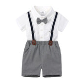 Baby Boy First Birthday Outfit - British Style 2-Piece Cotton Linen Suit for Christening, Baptism, Photo Shoot (1-3 Years)