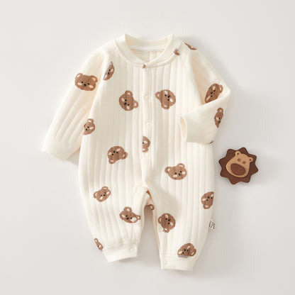 Baby Winter Clothes Pure Cotton Thickened Romper - Warm Padded Jumpsuit for Newborn Boys & Girls